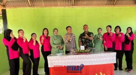 foto istimewa : Kapolsek Lamala Bersama Jajarannya dan Ibu Bhyangkari sambangi Kantor koramil