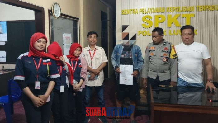 foto istimewa : Tampak Pelaku dan Petugas Alfa Midi Sepakat Damai di hadapan petugas polsek luwuk